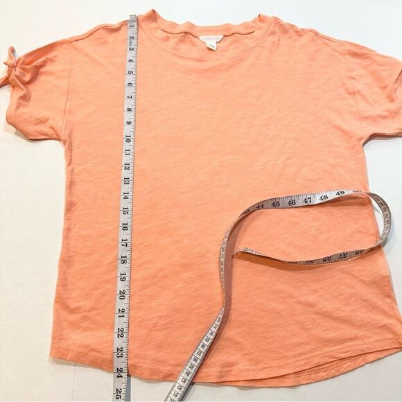 NWT Caslon Coral T-Shirt Short Tie Sleeves Cotton Knit, Size S - Picture 12 of 12